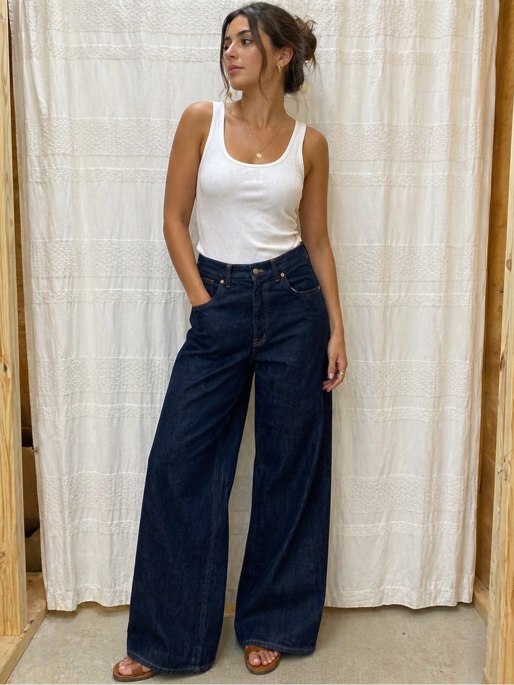 Madewell Indigo Denim Jeans with Contrast Topstitching